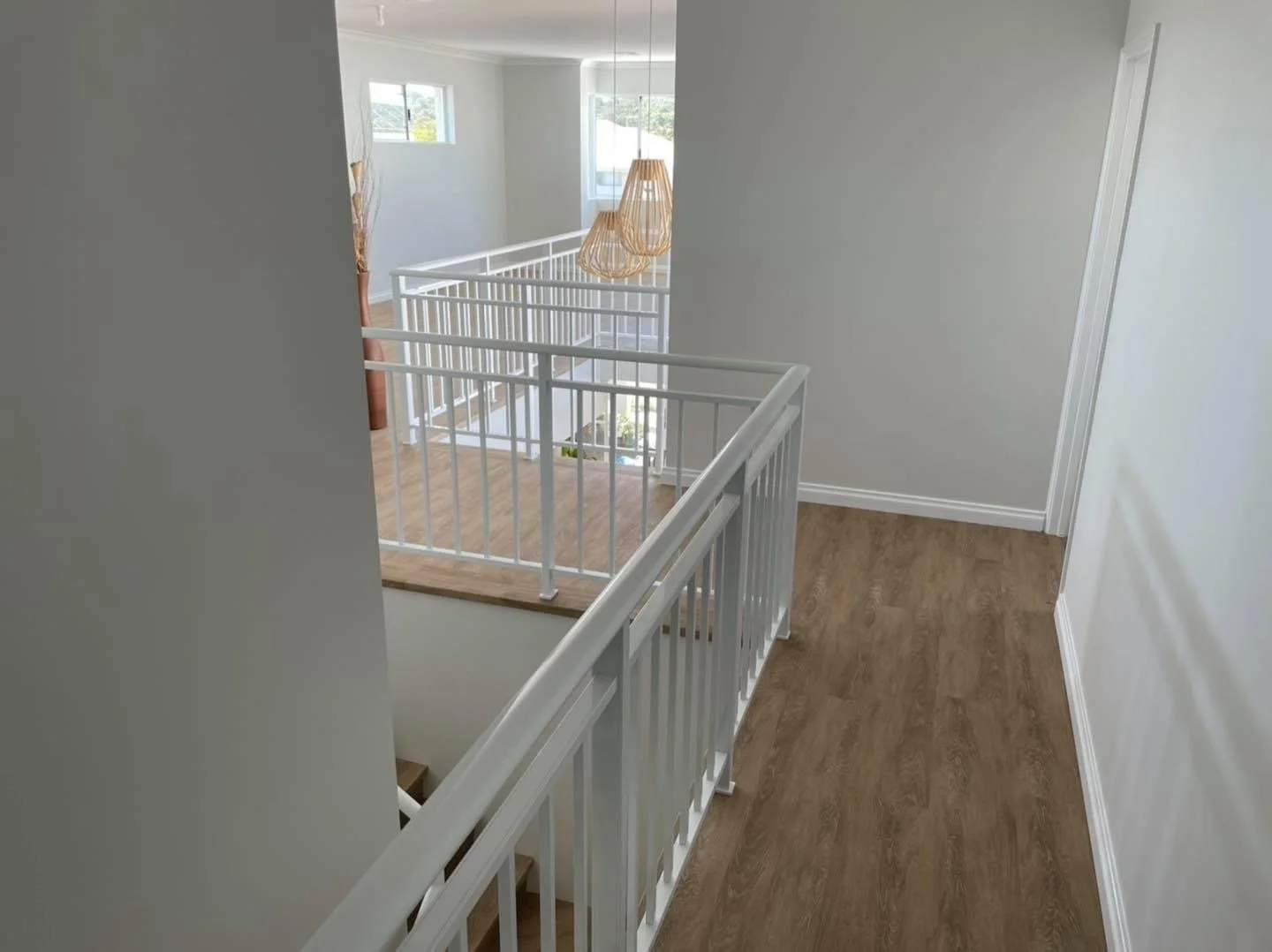 White internal stair balustrade